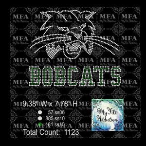 Rhinestone Template Download File Bobcats Mascot svg dxf eps plt