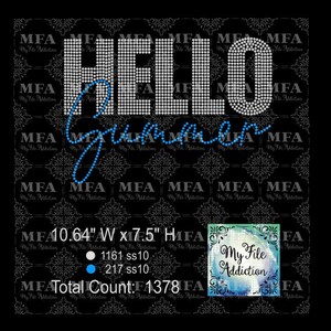 Rhinestone Template Download File Hello Summer svg dxf eps plt