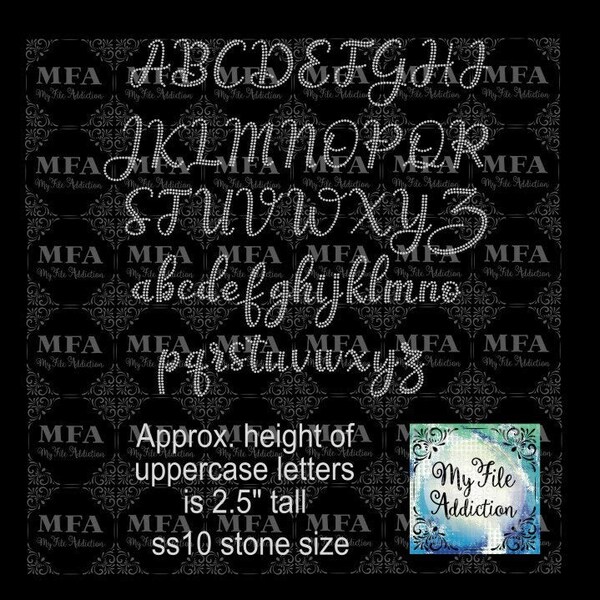 This Is NOT a Typeable font - Pre-stoned Script 02 B Letters ss10 Instant Download Rhinestone File svg dxf eps plt