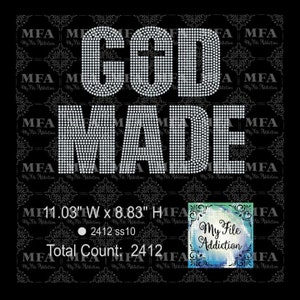 Strass Vorlage Download-Datei Gott gemacht svg dxf eps plt