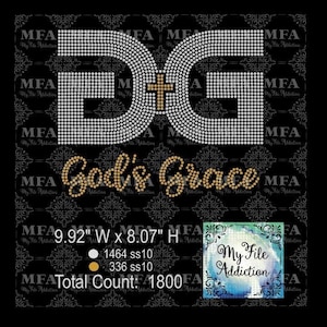 Instant Download Rhinestone File God's Grace svg dxf eps plt