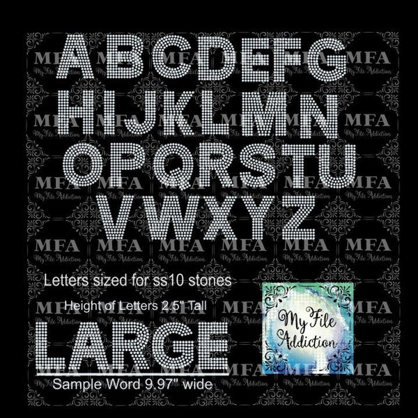 This Is NOT a Typeable font - 2.5" Arial Bold Single Color ss10 Instant Download Rhinestone File svg dxf eps plt