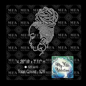 ラインストーン テンプレート ファイルのダウンロード アップヘアのアフロ レディの女性 svg dxf eps plt