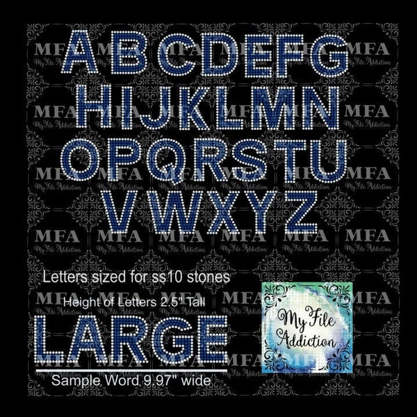 This Is NOT a Typeable font - 2.5" Arial Bold 2 Colors ss10 Instant Download Rhinestone File svg dxf eps plt