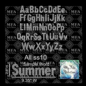 Esta no es una fuente mecanografiable: letras mayúsculas y minúsculas Arial 2.5 pre-stoned, 3 filas ss10 Descargar archivo Rhinestone svg dxf eps plt