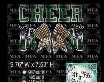 Modèle de strass à télécharger fichier Cheer Mom Bow 1 svg dxf eps plt