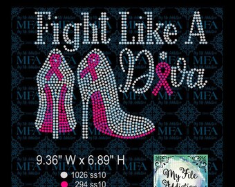 Rhinestone Template Download File Fight Like A Diva Breast Colon Leukemia Ovarian Lung Pancreatic Kidney Uterine Liver svg dxf eps plt