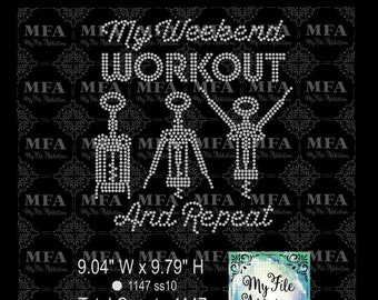 Strass Vorlage Download Datei Mein Wochenende Workout Wein svg dxf eps plt