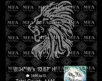 Rhinestone Template Download File Lion 1 Mascot svg dxf eps plt