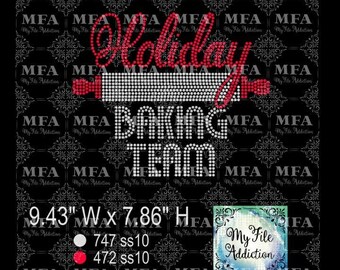 Rhinestone Template Download File Holiday Baking Team 3 Christmas svg dxf eps plt