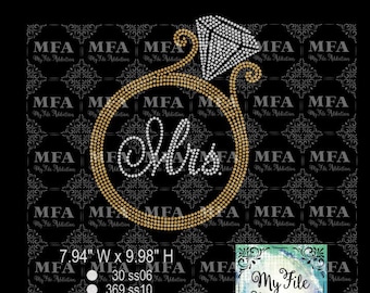 Plantilla de diamantes de imitación Descargar archivo Mrs Wedding Ring svg dxf eps plt
