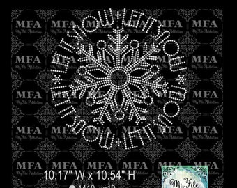 Instant Download  Rhinestone File Let It Snow 2 svg dxf eps plt