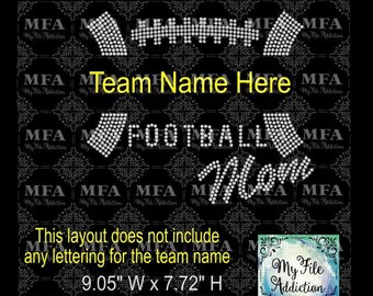 Rhinestone Template Download File Football Mom 2 svg dxf eps plt