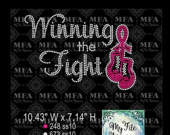 Rhinestone Template Download File Winning the Fight Cancer Breast Colon Leukemia Ovarian Lung Pancreatic Kidney Liver svg dxf eps plt