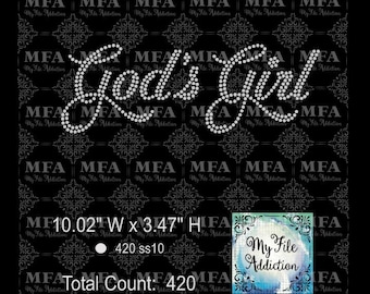 Modèle de strass à télécharger fichier God's Girl 2 svg dxf eps plt