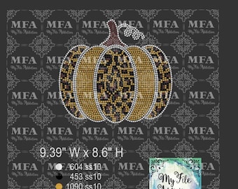 Rhinestone Template Download File Pumpkin Leopard Print 2 Thanksgiving Halloween Fall svg dxf eps plt