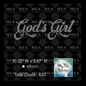 Rhinestone Template Download File God&#39;s Girl 2 svg dxf eps plt