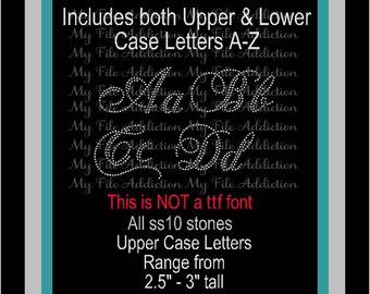 Instant Download Rhinestone SVG EPS Design File Script Font Letters - This is NOT a ttf Font