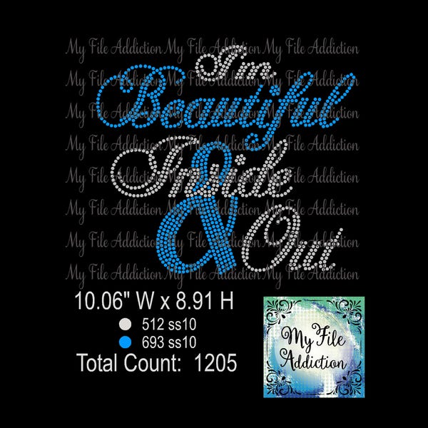 Instant Download Rhinestone File I'm Beautiful Inside & Out svg dxf eps plt