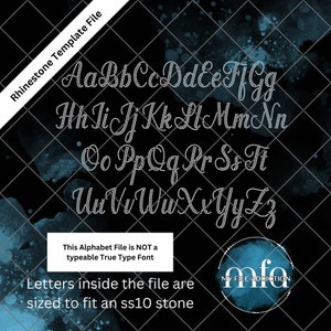 This Is NOT a Typeable font - Pre-stoned Script 04 Letters ss10 Rhinestone Template Download File svg dxf eps plt