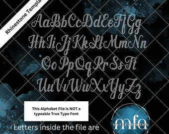 This Is NOT a Typeable font - Pre-stoned Script 04 Letters ss10 Rhinestone Template Download File svg dxf eps plt