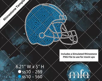 Football Helmet 2 Rhinestone Template Download File ss10 svg dxf eps plt png