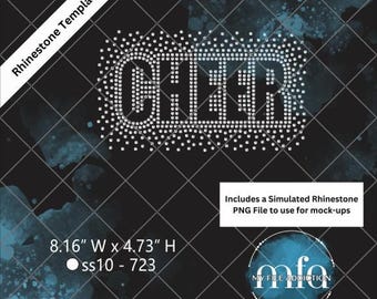 Cheer Scatter 2 Rhinestone Template ss10 - svg dxf eps plt file