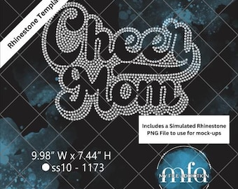 Rhinestone Template Download File Cheer Mom Retro svg dxf eps plt png
