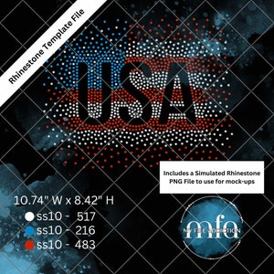 Rhinestone Template Flag USA Scatter ss10 svg dxf eps plt png File
