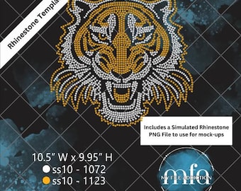Modello di tigre con strass ss10 - file svg dxf eps plt