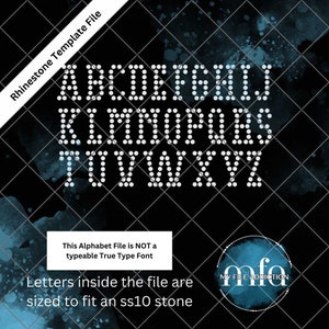 Esta NO es una fuente que se puede escribir: Letras universitarias pregrabadas de 1,05 pulgadas de una sola fila estrecha ss10 Plantilla de diamantes de imitación Descargar archivo svg dxf eps plt