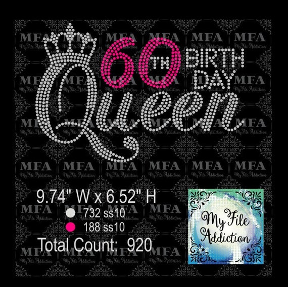 Download Instant Download Rhinestone SVG EPS Design File 60th Birthday | Etsy