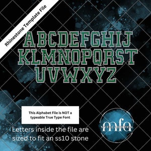 Esta NO es una fuente que se puede escribir - Letras universitarias pre-apedradas de 2,01 pulgadas ss10 Plantilla de pedrería Descargar archivo svg dxf eps plt