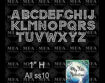 Modèle de lettre avec strass 2,5 cm ss10 - (svg, dxf, eps, plt)