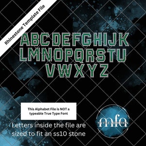 This Is NOT a Typeable font - Pre-stoned 1.67 Inch Athletic Letters ss10 Rhinestone Template Download File svg dxf eps plt
