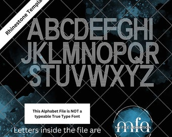 3,96 inch arial blokletters strass sjabloon (digitaal downloadbestand): ss10 svg dxf eps plt (dit is GEEN typbaar lettertype)