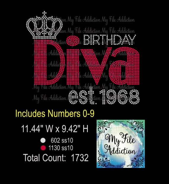 Download Instant Download Rhinestone Svg Eps Design File Birthday Diva Etsy