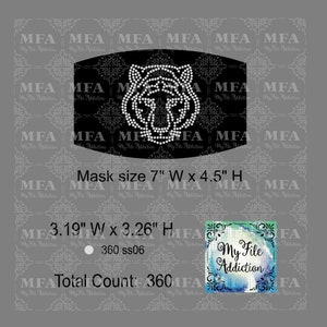 Rhinestone Template Download File Tiger Small svg dxf eps plt