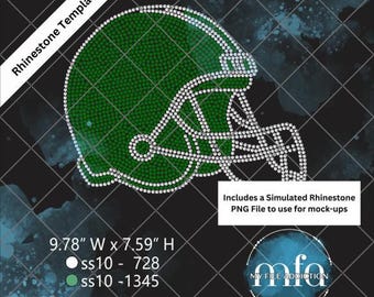 Football Helmet Rhinestone Template Download File ss10 svg dxf eps plt png