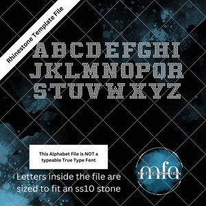 Esta NO es una fuente que se puede escribir: Plantilla de diamantes de imitación pregrabada de 1,54 pulgadas para letras universitarias ss10 Archivo de descarga svg dxf eps plt