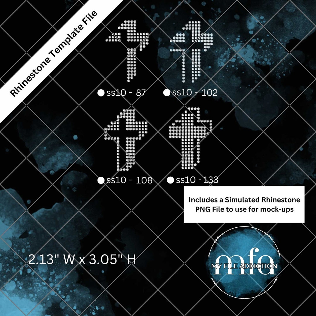 Rhinestone Template Download File Cross With Shadow 1 Svg Dxf Eps Plt ...