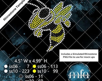 Rhinestone Template Download File Hornet Mascot Medium svg dxf eps plt
