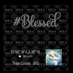 Strass Vorlage Download Datei Hash Tag Blessed svg dxf eps plt