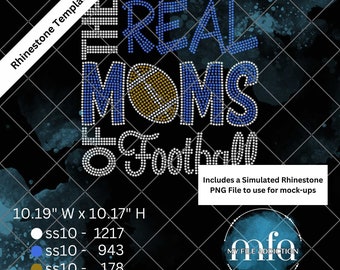 Rhinestone Template Download File The Real Moms of Football svg dxf eps plt png