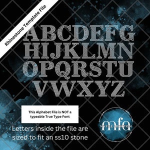 This Is NOT a Typeable font - Pre-stoned 2.78 Inch Aura Letters ss10 Rhinestone Template Download File svg dxf eps plt