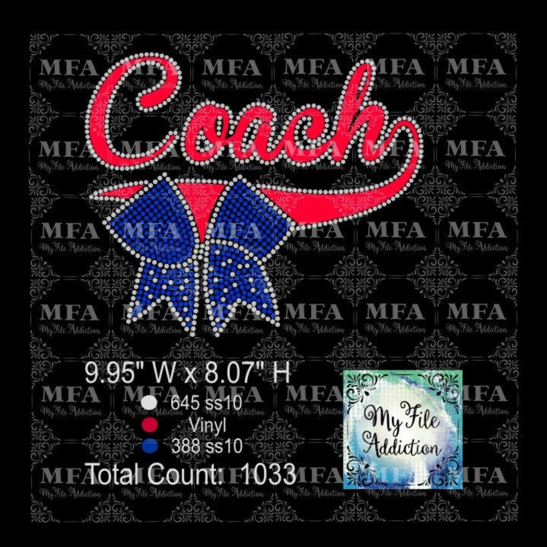 Coach Rhinestone Template Rhinestone Template Download File Cheer Coach With Bow Vinyl ...