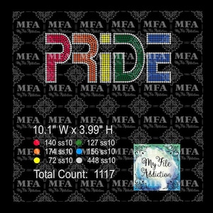 Modèle de strass à télécharger fichier PRIDE arc-en-ciel svg dxf eps plt