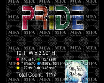 Modèle de strass à télécharger fichier PRIDE arc-en-ciel svg dxf eps plt