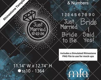 Plantilla de diamantes de imitación para anillos de boda ss10 - archivo svg dxf eps plt