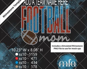 Football Mom Bold 2 Rhinestone Template ss10 - svg dxf eps plt png Files